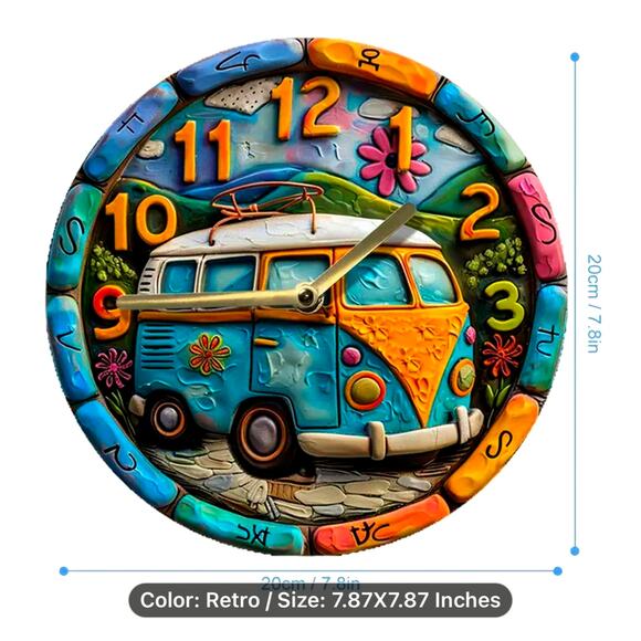 Mouse Pad VW Bus Hippe Boho Retro Computer Desk Non-Slip 8x8 - Picture 8 of 8